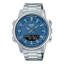 Casio AMW-880D Analog-Digital Watch – Dual Display, Stainless Steel Band & 100M Water Resistant