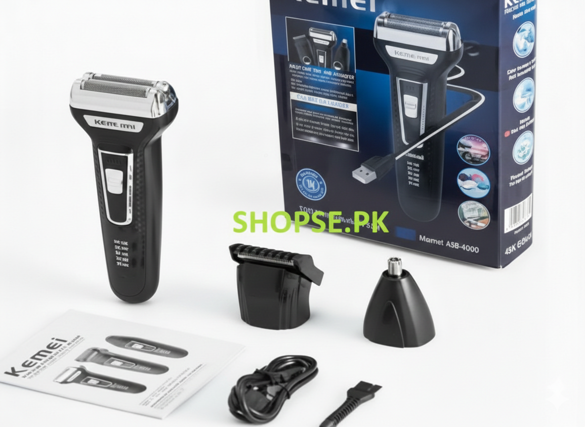 Kemei 3-in-1 Grooming Kit KM-6330 – Rechargeable Hair Clipper, Shaver & Nose Trimmer