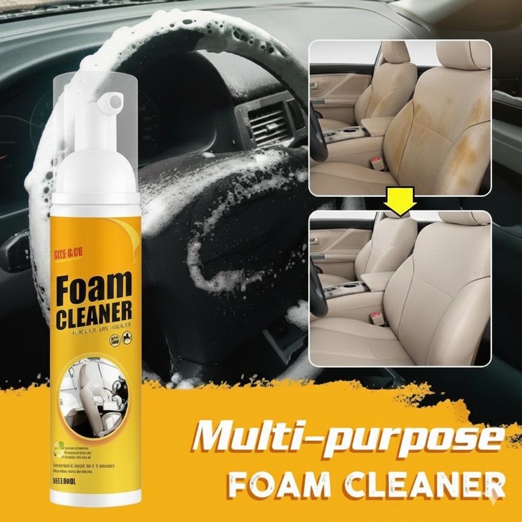 Multi Purpose Foam Cleaner – Powerful Stain Removal & Shine Formula for Home & Car