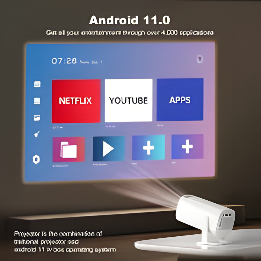 4K Mini Projector – Ultra HD Smart Home Theater Projector with Portable Design