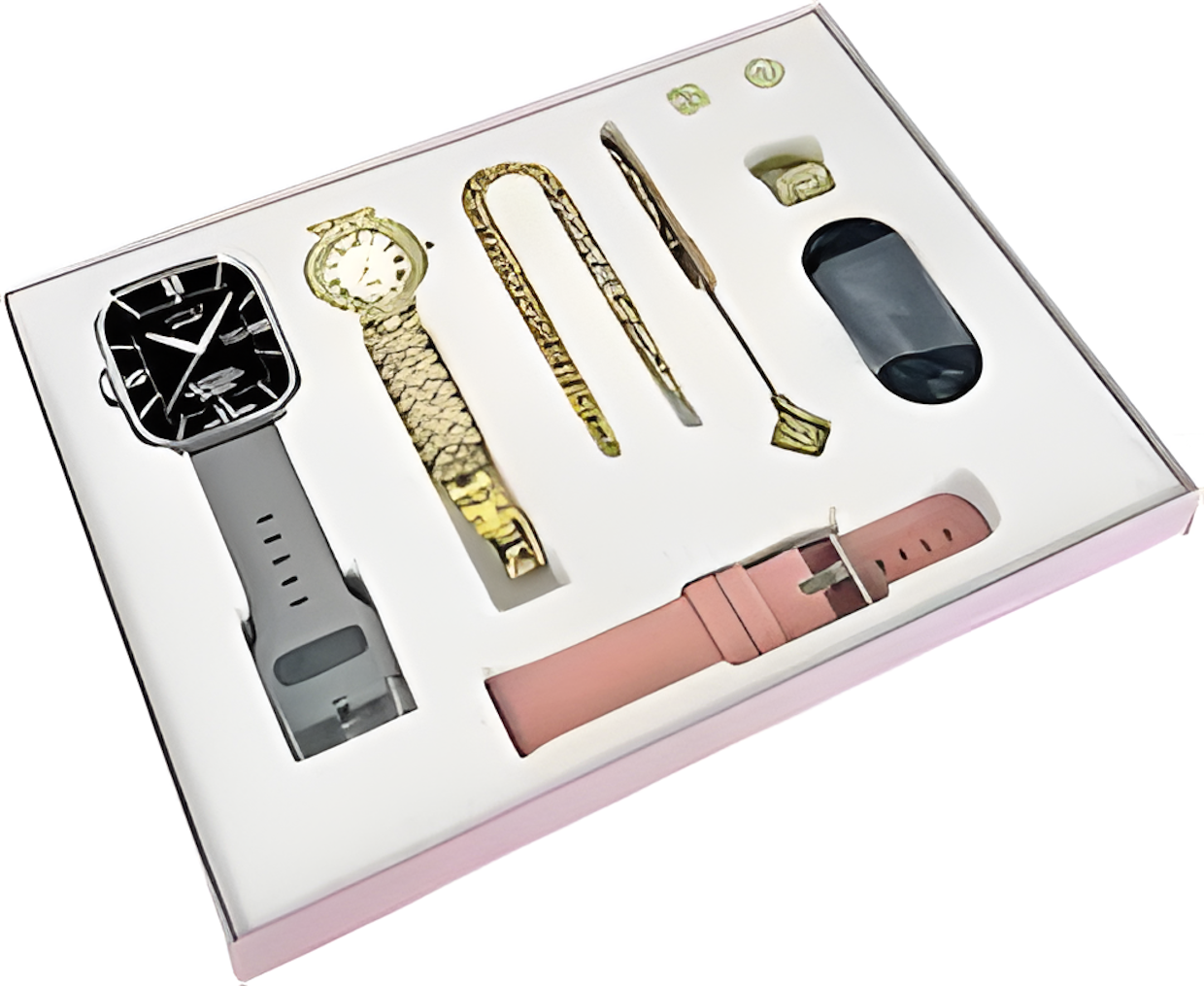 A58 Plus Smart Watch 6‑in‑1 Gift Set – Bluetooth Calling & Health Tracking Gift Set