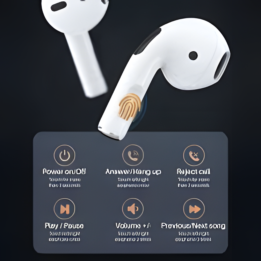 Air Pro 6 Wireless Earbuds – HD Sound, Touch Control & Portable Charging Case