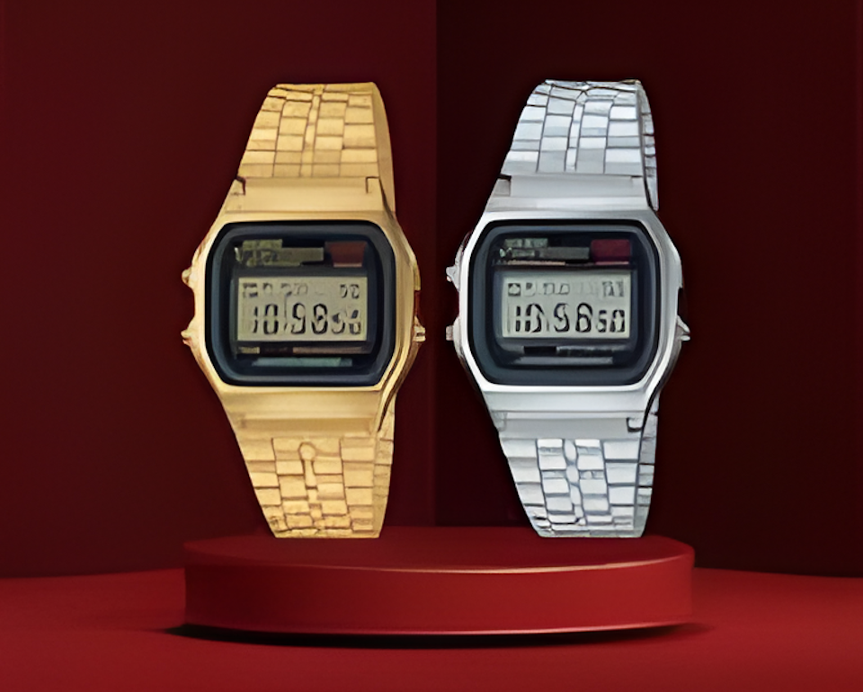 Vintage Digital Watch – Classic Retro Stainless Steel Strap LED Display Watch